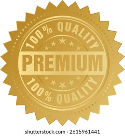 Premium quality gold seal vector template