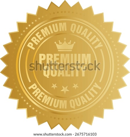 premium quality gold seal vector template