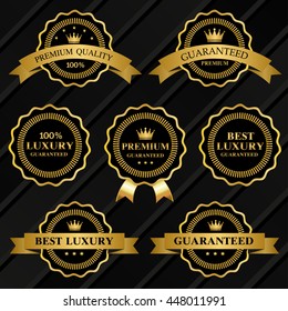 premium quality gold vector badges and labels