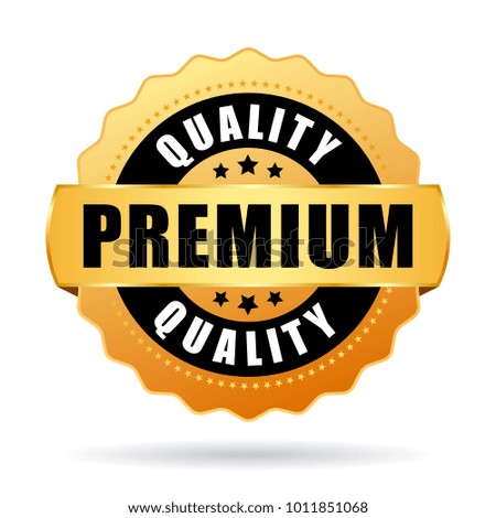 Premium quality gold vector medal illustration isolated on white background