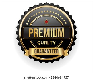 Premium quality golden design badge vector collection