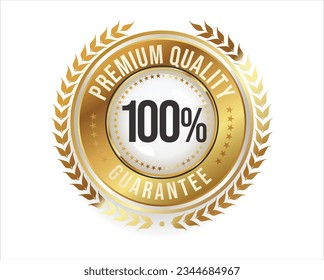 Premium quality golden design badge vector collection