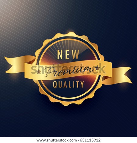 premium quality golden label vector design