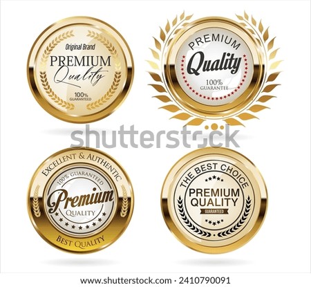 Premium quality golden labels retro vintage design collection  