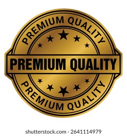 Premium Quality Golden Stamp Seal logo design vector template