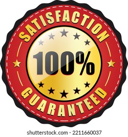 Premium Quality Gorgeous Satisfaction Guaranteed Badge in Red