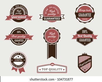 Premium-Qualitäts- und Garantieabzeichen mit Retro-Vintage-Stil