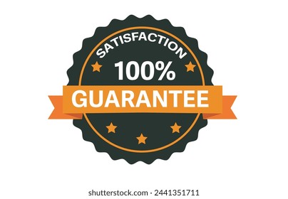 Premium quality guarantee label stamp. Satisfaction vector seal symbol.