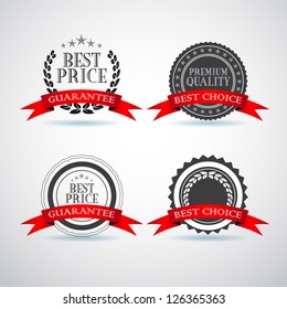 Premium Quality and Guarantee Labels with retro vintage styled design