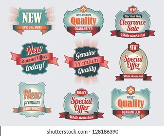 Qualitäts- und Garantiezeichen von Premium. Retro Vintage Design
