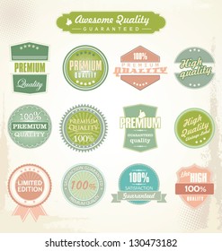 Premium Quality and Guarantee Labels with retro styled design