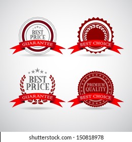 Premium Quality and Guarantee Labels with retro vintage styled design