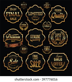Premium Quality and Guarantee Labels with retro vintage styled design