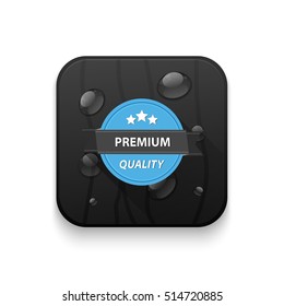 Premium Quality guarantee With long shadow over app button