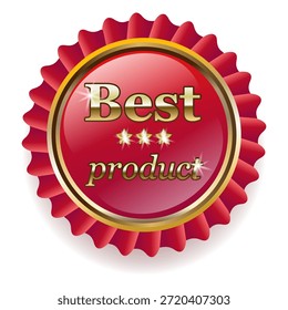 Premium-Qualität, Qualitätsgarantie, Qualitätszeichen, rundes Zeichen, Daumen hoch, Genehmigung, Zeichen, Rochen, rot, Qualität, Auswahl,