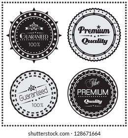 Premium Quality and Guarantee retro labels, Vector illustration