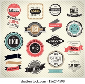 Premium Quality, Guarantee and sale Labels  and typography design/ vector illustration