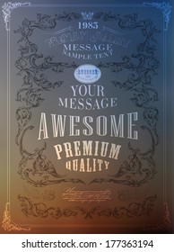 Premium Quality, Guarantee  typography design .Vector blur background