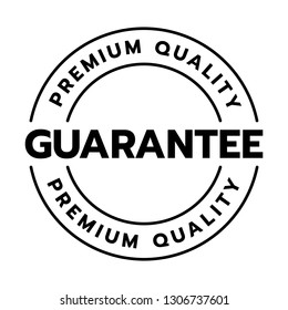 Premium quality guarantee word on circle badge vector. Minimalist style, simple design, black and white color.