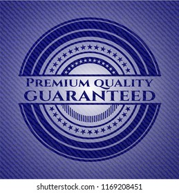Premium Quality Guaranteed badge with denim texture