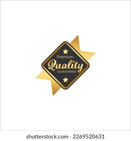 Premium quality guaranteed Gold ribbon Luxury Badge for Product promotion