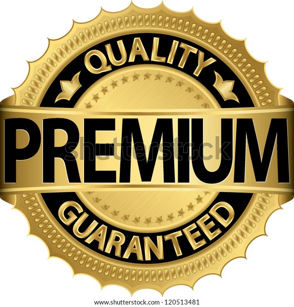 プレミアム品質保証付き金色のラベル ベクターイラスト のベクター画像素材 ロイヤリティフリー