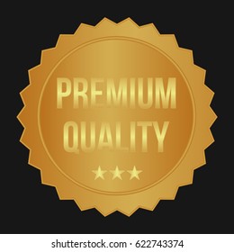 Premium quality guaranteed golden labelon a black background. Vector illustration,eps 10.