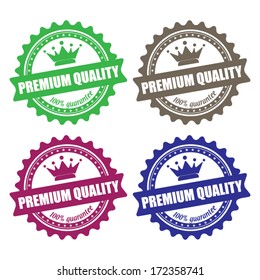 Premium quality guaranteed label, sign, stamp and sticker. Vector