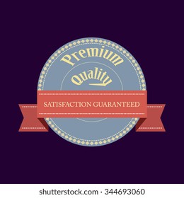Premium quality guaranteed label, vector illustration