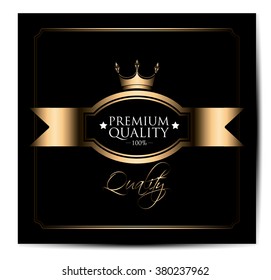 Premium quality guaranteed label, vector illustration