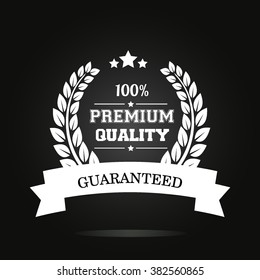 Premium quality guaranteed label, vector illustration