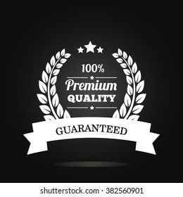 Premium quality guaranteed label, vector illustration