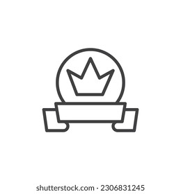Icono de línea garantizada de calidad superior. signo de estilo lineal para concepto móvil y diseño web. Icono de vector de contorno de corona de mejor calidad. Símbolo, ilustración del logotipo. Gráficos vectoriales