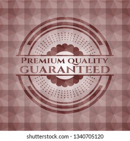 Premium Quality Guaranteed red seamless polygonal badge.