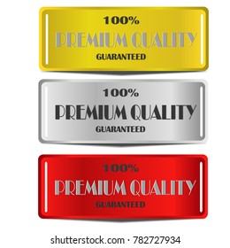 premium quality guaranteed sale label sticker badge with ribbon gold silver and red style isolated on white background