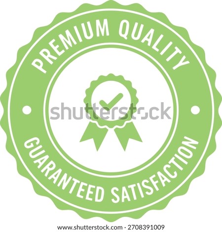 Premium quality guaranteed satisfaction award seal checkmark icon