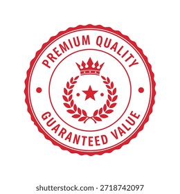 Vector de insignia de sello de valor garantizado de calidad Premium