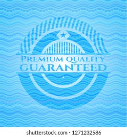 Premium Quality Guaranteed water style emblem.