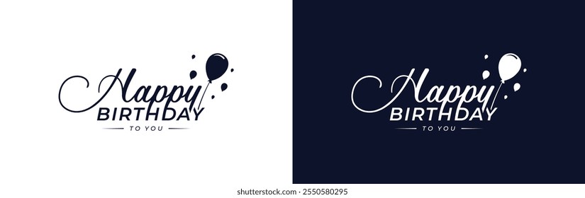 Diseño de logotipo de feliz cumpleaños de calidad Premium. Feliz cumpleaños a usted diseño de logotipo. Feliz cumpleaños, Vector tipográfico, amor, globos, regalo de cumpleaños diseño editable