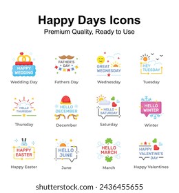 Premium quality happy days icons set, up for premium use