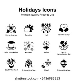 Premium quality holidays icons set, ready to use in websites and mobile apps