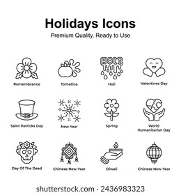 Premium quality holidays icons set, ready to use in websites and mobile apps