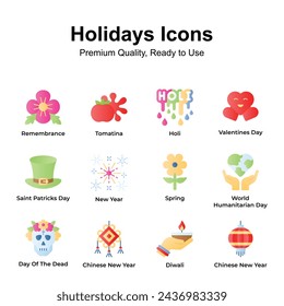 Premium quality holidays icons set, ready to use in websites and mobile apps