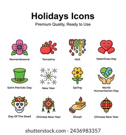 Premium quality holidays icons set, ready to use in websites and mobile apps