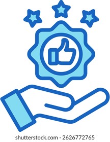 Ilustración vectorial azul del icono de la calidad de Premium