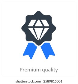 Premium Quality and quality icon concept