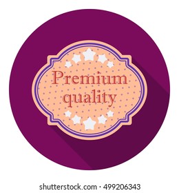 Premium quality icon in flat style isolated on white background. Label symbol stock vector illustration.