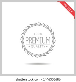 Premium quality icon. Laurel wreath label badge isolated, Vector illustration