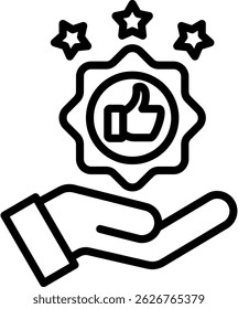 Ilustración vectorial de línea de icono de calidad de Premium