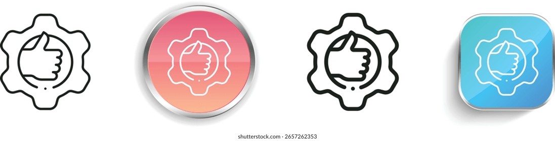 Icono de calidad premium. Diseño de estilo lineal delgado, regular y de Botón aislado sobre fondo blanco